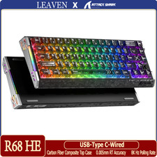 ATTACK SHARK R68 HE Carbon Fiber Rapid Trigger Keyboard Magnetic Switch picture