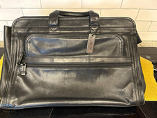 TUMI 9602D3 Black Leather Padded Briefcase for 15