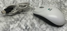 LOGITECH M-BJ58 WHITE 2X WIRED OPTICAL WHEEL MOUSE CLEANED TESTED WORKING picture