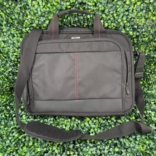 Targus Laptop Messenger Bag Black Red Accent Briefcase Shoulder Strap Travel picture
