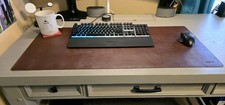 Large Vegan Leather Desk Mat 17x36 Inch Waterproof Office Protector Pad picture