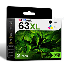 63XL 63 Ink 2Pack Combo Replacement For HP 63 XL Cartridge With New Chip picture