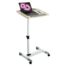 Mount-It Rolling Laptop Cart, Height Adjustable Bedside Tray With Wheels - picture