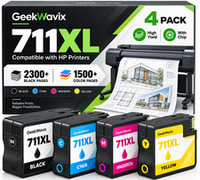 711XL Ink Cartridges 4-Pack Compatible with HP DesignJet T120 T520 T530 T100 picture