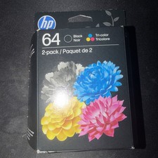 HP 64 2-Pack Black & Tri Color Combo Ink Cartridges Genuine OEM - Exp 1/2028 picture