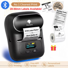 Phomemo M110 Label Maker Machine Thermal Bluetooth Label Barcode Printer LOT picture