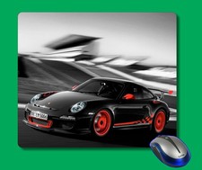 Porsche Computer Black Race Car Mouse Pad Gift po4 picture