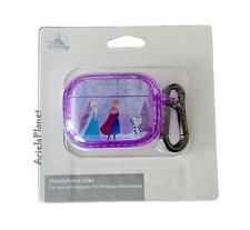 Disney Parks Frozen Anna & Elsa Purple Airpods Pro Headphones Case picture