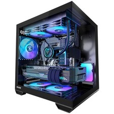 Okinos MATX PC Case Black with Top 240mm Radiator Support 5 PCIe Slots picture