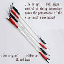 4pcs Rhodium Plated Banana/Spade Plug Jumper Cable Silver Plated Speaker Cord picture