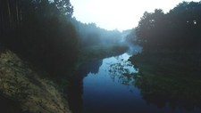 Landscape river morning sun clear sky oak trees forest Custom Gaming Mat Desk picture