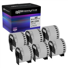 6PK Compatible Brother DK-2205 White Paper Tape - 2.4 in x 100 ft picture