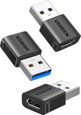 USB to USB C Adapter 3Pack, USB C Female to USB Male Adapter 10Gbps Type C Conve picture