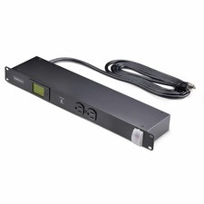 StarTech 12-Outlet Horizontal Rack Mount Metered PDU, 1U Server Power Strip picture