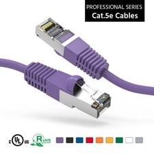 10 Pack of 5Ft CAT5E Shielded (FTP) Ethernet Network Booted Cable Purple picture