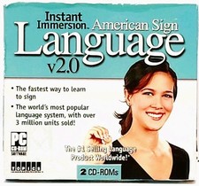 Instant Immersion American Sign Language v2.0, 2 PC CD-ROMs Software, Vtg 2005 picture