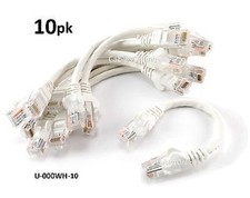 10-PACK 6 inch CAT5e UTP Ethernet RJ45 Full 8-Wire Patch Cable, White picture