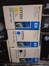 NEW + SEALED HP 641A Set of 3 -Cyan, Black, Yellow Toner Cartridges picture