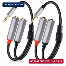 3.5mm to Dual 6.35mm Y-Adapter Splitter 0.6 Feet,3.5mm 1/8 Inch TRS Stereo Male picture