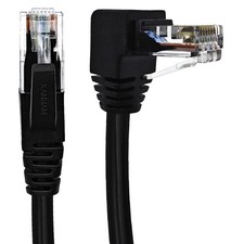 90 Degree Cat 6 Ethernet Cable Upward Angle 10FT RJ45 Network Patch Cord Down/Up picture