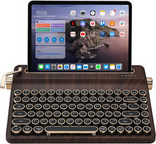 YUNZII QL75 Retro Typewriter Hot Swap RGB Keyboard, Wood, Onyx Switch, New picture
