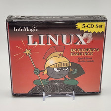 Vintage 1995 InfoMagic Linux Developer’s Resource 5-CD Set – Factory Sealed Read picture