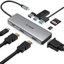 TOTU Docking Station, USB C Hub, 9 in 1 Triple Display Docking Station with C... picture