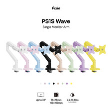 Pixio PS1S Wave Premium Universal Single Monitor Arm | Multiple Colors picture