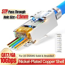 Shielded RJ45 Cat7 Pass Through connectors 2Piece Pass Through Modular Data Plug picture