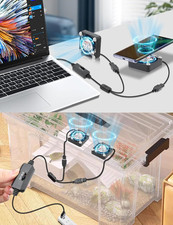 2Pack  40Mm X 10Mm Mini USB Fan with Speed Control 5V Small Computer USB Fans... picture