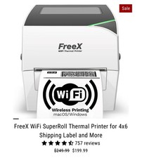 WiFi Thermal Label Printer 4x6 | USB + Wireless | Shipping Labels | Windows/Mac picture