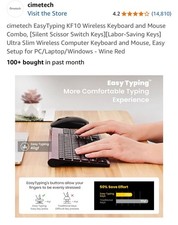 Cimetech Easy Typing Kf 10 Wireless Keyboard And Mouse. picture