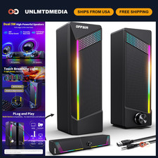 2 in 1 RGB Gaming Speakers for PC, Laptop & Desktop - USB Powered, Touch Lightin picture