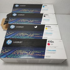 Genuine New  HP 410A Toner 4pk CF410A CF411A CF412A CF413A MFG 10/22 1 Box Open picture
