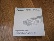 Fasgear PCIe 5.0 Extension Cable 16 Pin 12VHPWR to 4x8 Pin Sleeved Black 40cm picture