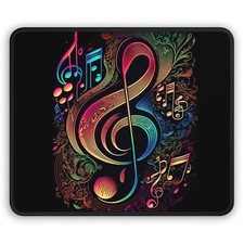 Colorful Music Notes Gaming Mouse Pad, Music Gifts, Desk Accessories picture