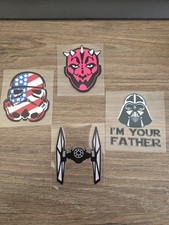 Star Wars Decal Bundle 4pc Raised UV DTF Full Color 3in Sizes picture