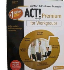 ACT  2007 Sage Software CD Windows Contract Customer Manager version 9 LooK  picture