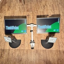 ThinkVision 22” LT2252pwC LOT OF 2 + Vivo Dual Monitor Arm & OEM Monitor Stands picture