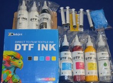 XC Inkjet DTF Direct to Film Textile Ink for Epson Printers CMYKW 1200ml (6x200) picture