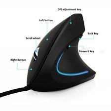 Ergonomic Vertical Gaming Mouse RGB Wired USB Optical 3200 DPI picture