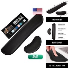 GORILLA GRIP Memory Foam Wrist Rest for Computer Keyboard, 2 Piece Black picture