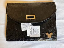 Disney Parks Black Alligator Skin Tablet Case Clutch with Mickey Icon 10