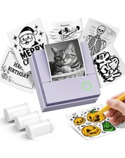 Sticker Printer PM290 Mini Printer Bluetooth Sticker Maker Machine 3 Paper Rolls picture