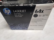 HP Genuine 64X Black Toner CC364XD Dual Pack Open box. picture