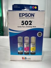 Epson 502  EcoTank Combo Pack Ink Bottles exp 11/28 Sealed Ink Open Damaged Box picture