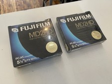 2x New SEALED Fuji Film Floppy Disk MD2HD 10-Pack 5.25” PC/AT Compatible picture
