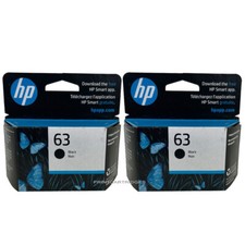 2 Black HP 63 Ink Cartridges New Genuine in Box picture