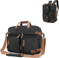 3 in 1 Convertible Briefcase Backpack 17.3 inch Laptop Backpack Case Messenger B picture