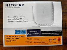 NETGEAR WGPS606 54 Mbps Wireless Print Server w/ 4-Port Switch - No CD Included picture